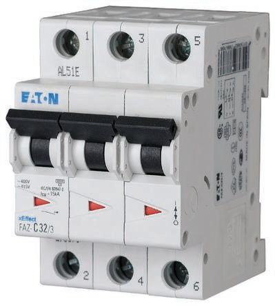 Eaton FAZ Miniature Circuit Breaker, 2-Pole, 500mA, Type D, 240V ac AC, 15 kA Breaking Capacity