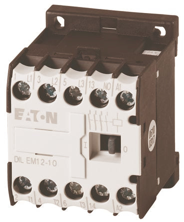 Eaton DILEM12-10 Contactor, 400V Coil, 3-Pole, 50 A, 5.5 kW, 1 NO, 400V