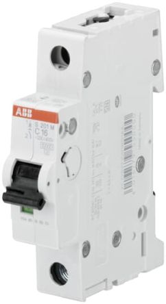 ABB System Pro M Compact S200M Miniature Circuit Breaker, 1-Pole, 6A, Type D, 253V ac AC, 72 V dc DC, 15 kA Breaking