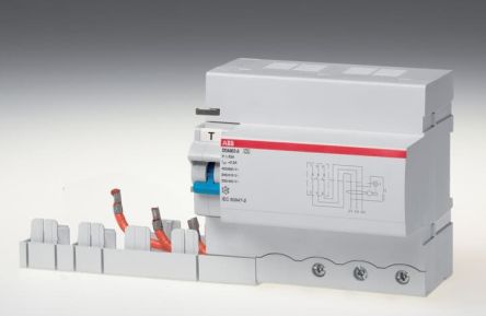 ABB DDA803AC Series Residual Current Device, 63A, 3-Pole, 30 mA, Type AC 400V ac