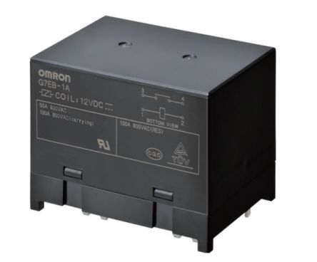 Omron PCB Non-Latching Relay, 24V dc Coil, 100A Switching Current, SPST