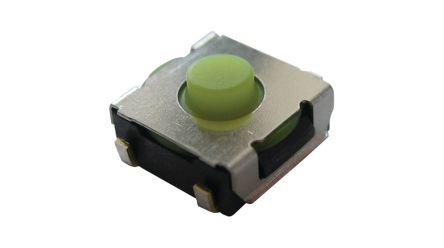 Omron IP67 Green, Yellow Tactile Switch Plunger, 0.9 mm, SPST 50mA 12 V dc, Surface