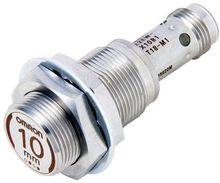 Omron E2EW-X10B1T18-M1 Threaded Barrel Inductive Proximity Sensor, M18 PNP E2EW 30V dc 10 mm 30 V dc 200mA