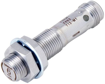 Omron E2EW-X6B212-M1 Threaded Barrel Inductive Proximity Sensor, M12 PNP E2EW 30V dc 6 mm 30 V dc 200mA