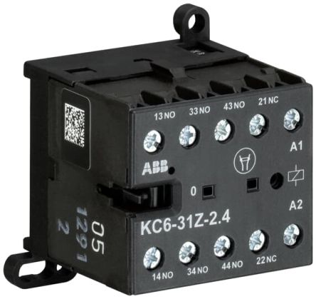 ABB KC6-31Z Contactor Relay, 12V dc Coil, 4-Pole, 4 A 690V, 3 NO/1 NC, 690V