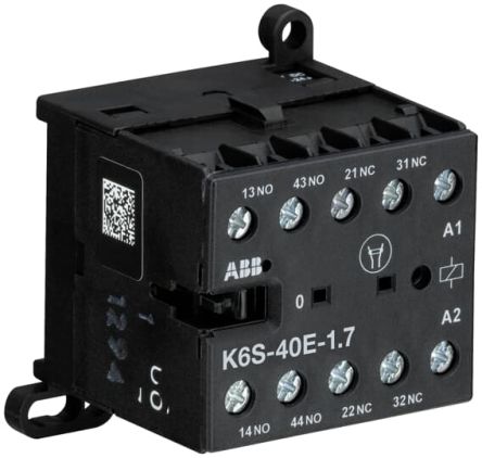 ABB K6S-40E Contactor Relay, 24V dc Coil, 4-Pole, 4 A, 1.7 W 690V, 4 NO, 690V
