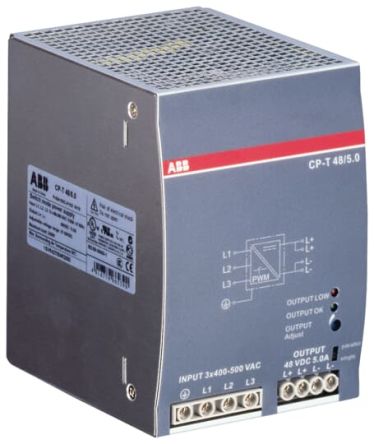 ABB CP Switched Mode DIN Rail Power Supply 500V ac AC Input 48V dc, 5 A Output DC 240 W
