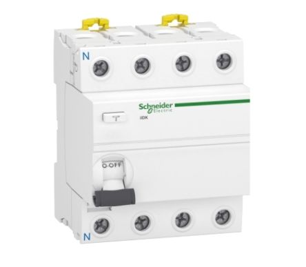Schneider Electric Acti9 iIDK Series Residual Current Circuit Breaker, 25A, 4-Pole, 30 mA, Type AC, 500 A 240V ac