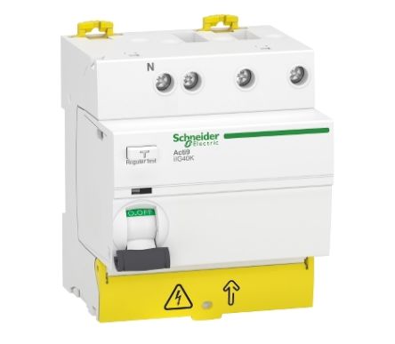 Schneider Electric Acti9 iIG40K Series Residual Current Circuit Breaker, 40A, 3+N-Pole, 300 mA, Type AC, 500 A 230V ac