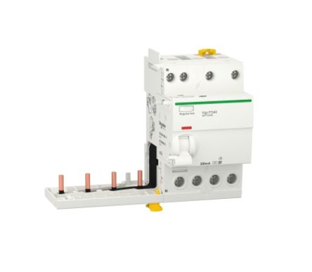 Schneider Electric Acti9 Series Residual Current Circuit Breaker, 63A, 4-Pole, 300 mA, Type AC, 500 A 230V ac