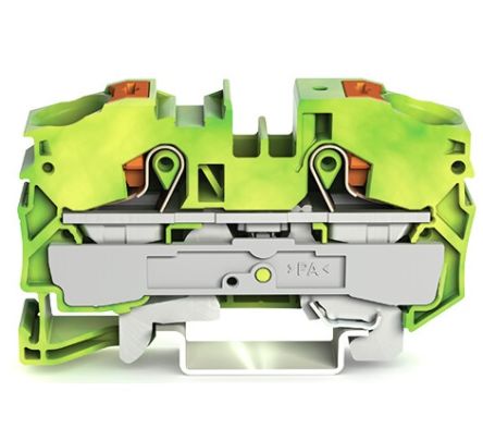 WAGO 2216-1207 Earth Terminal Block Green, Yellow, 16mm², 1-Level, Cage Clamp, ATEX, IECEx