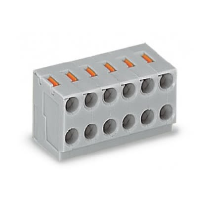 WAGO PCB Terminal Block, 5-Contact, 3.5 mm Pitch, 1 Row, 252-105