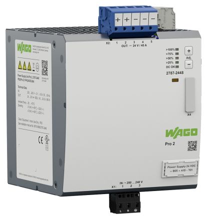 WAGO 2787 DIN Rail Power Supply 230V ac/dc AC/DC Input 24V dc, 40 A Output DC 960 W