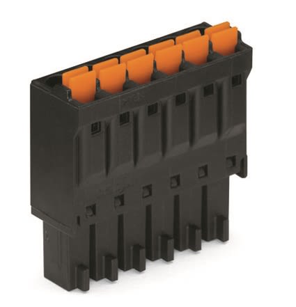WAGO Pluggable Terminal Block, 5-Contact, 3.5 mm Pitch, 1 Row, 714-105