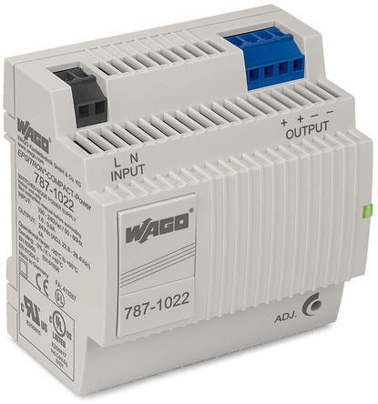 WAGO 787 Switched Mode DIN Rail Power Supply 230V ac/dc AC/DC Input 24V dc, 4 A Output DC 96 W