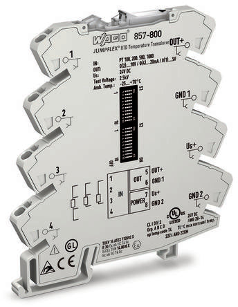 WAGO 857 Series Signal Conditioner, Current/Voltage Input, Current/Voltage Output, 24V dc Supply, ATEX