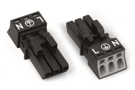 WAGO 890 Series Connector Female Cage Clamp, 3-Pole, 16A, 3-Way, IP20