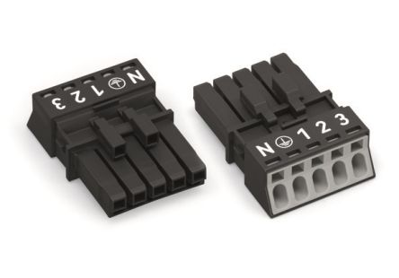 WAGO 890 Series Connector Female Cage Clamp, 5-Pole, 16A, 5-Way, IP20