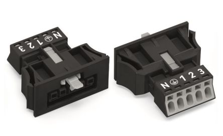 WAGO 890 Series Snap-in Connector Female Cage Clamp, 5-Pole, 13A, 5-Way, IP20