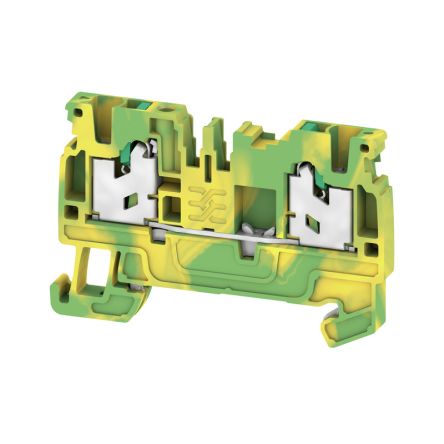 Weidmüller 2674560000 AS2C 2.5 PE Series Feed Through Terminal Block Yellow, Green, 1-Level, Snap-In