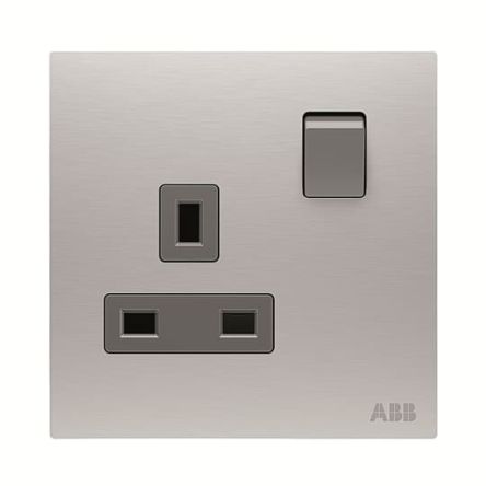 ABB Design Millenium Silver 1 Gang Electrical Socket, 13A, Outlet Socket