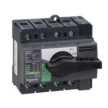 Schneider Electric 4-Pole DIN Rail Isolator Switch -