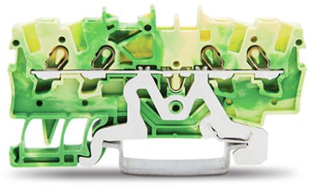 WAGO 2001-1407 Earth Terminal Block Yellow, Green, 1.5mm², 1-Level, Cage Clamp, IECEx, ATEX