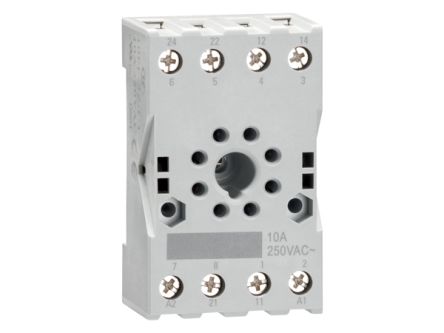 Lovato HR 8 Way 250V DIN Rail Relay Socket, for use with HR SERIES