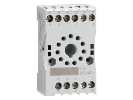 Lovato HR 11 Way 250V DIN Rail Relay Socket, for use with HR SERIES