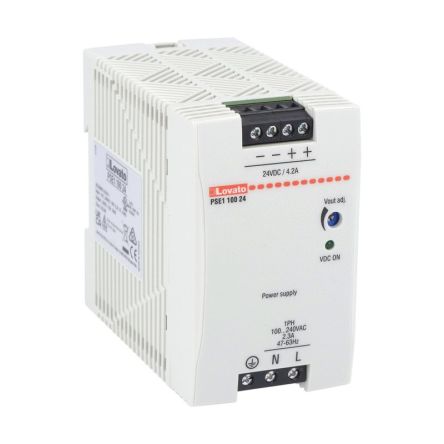 Lovato PSE DIN Rail DIN Rail Power Supply 375 V dc, 264V ac AC Input 24V dc, 4.2 A Output DC 100 W