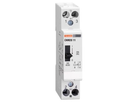 Lovato CNM20 Contactor, 24V Coil, 2-Pole, 20 A 24V, 2 NO, 440V