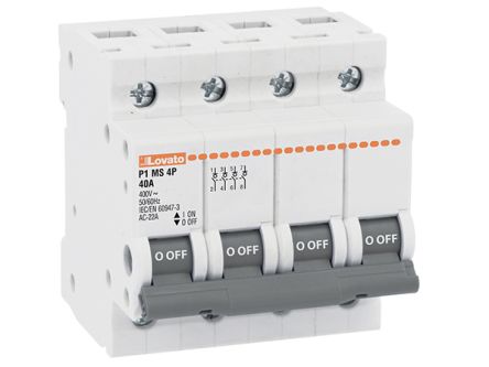 Lovato 4-Pole DIN Rail Switch Disconnector -, IP20, IP65, 40A