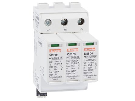 Lovato 1 Phase Surge Protector, 40 kA, 3.8 kV, DIN Rail