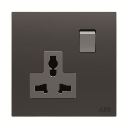 ABB Design Millenium Black 1 Gang Plug Socket, 13A Indoor, BS