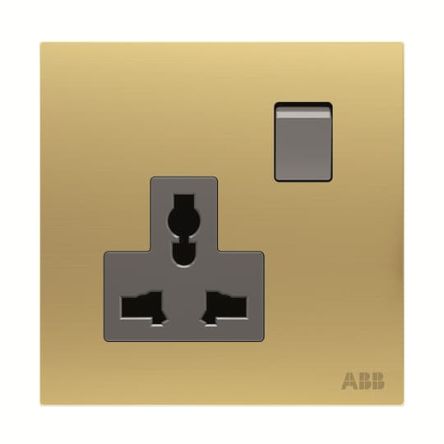 ABB AM29486-MG Gold 1 Gang Plug Socket, 13A Outdoor, BS