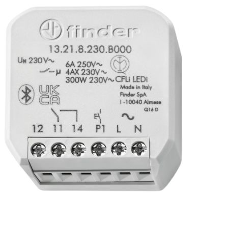 Finder 13 Series Wall Timer Relay, 1-Contact 250V ac, 10 s, Multifunction-Function, SPDT Switch Configuration