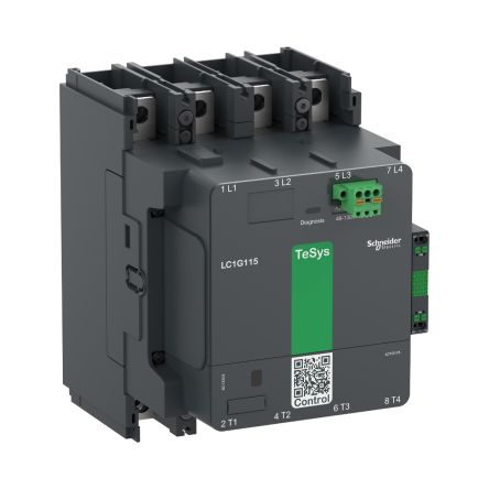 Schneider Electric TeSyS G Contactor, 130V ac/dc, 48 V ac/dc Coil, 4-Pole, 330 A 48V, 1 NO/1 NC, 1kV