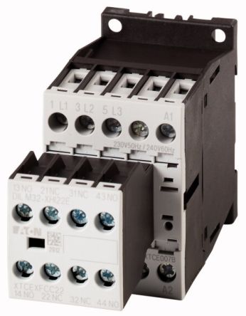 Eaton DILM Contactor, 24V Coil, 3-Pole, 9 A, 4.5 kW 24V, 400V