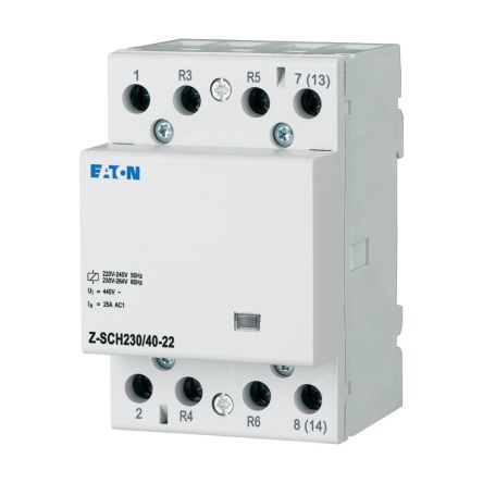 Eaton Z-SCH Installation Contactor, 230V ac Coil, 3-Pole, 40 A, 2 NO/2 NC, 440V