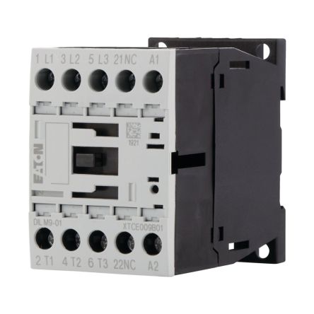 Eaton DILM Contactor, 110V dc Coil, 3-Pole, 22 A, 4 kW, 1 NC
