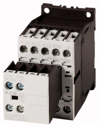 Eaton DILM Contactor, 220V ac/dc, 230 V ac/dc Coil, 4-Pole, 14 kW, 1 NO, 400V