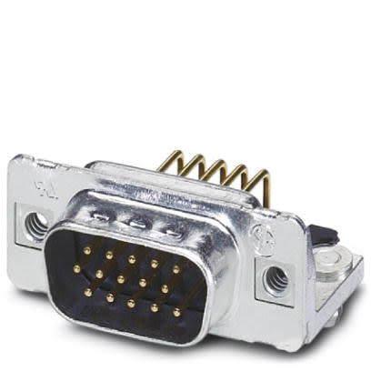 Phoenix Contact 15 Way Angled 2.29 mm Pitch Panel Mount D-Sub Connector Male
