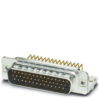 Phoenix Contact 44 Way Angled 2.29 mm Pitch Panel Mount D-Sub Connector, with 4 to 40 UNC Threaded Insert Male