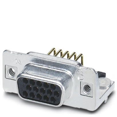 Phoenix Contact 15 Way Angled 2.29 mm Pitch Panel Mount D-Sub Connector, with 4 to 40 UNC Threaded Insert Female