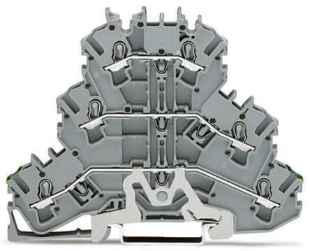 WAGO 2002-3227 Feed Through Terminal Block Grey, 2.5mm², 3-Level, Cage Clamp, IECEx, ATEX