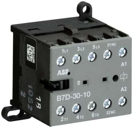 ABB GJL131 Contactor, 220V, 240 V, 220 V, 240 V Coil, 3-Pole, 20 A, 5.5 kW 220V, 240 V, 220 V, 240 V, 4 NO, 690V dc