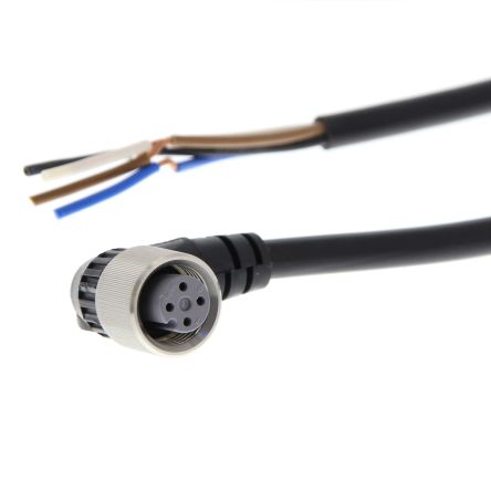 Omron Female 4 way Right Angle to Unterminated Sensor Actuator Cable, 2 m