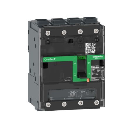 Schneider Electric, ComPact NSX, ComPacT NSXmB Molded Case Circuit Breaker 4-Pole 100A, Breaking Capacity 25 kA