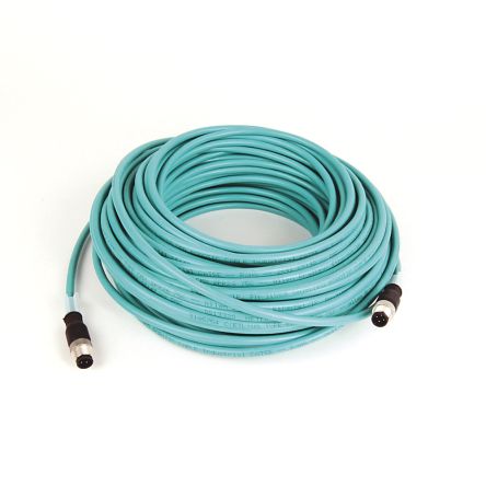 Allen Bradley 1585D, 3 m Cat5e Ethernet Cable, Green Polyurethane Sheath, Braid, Foil
