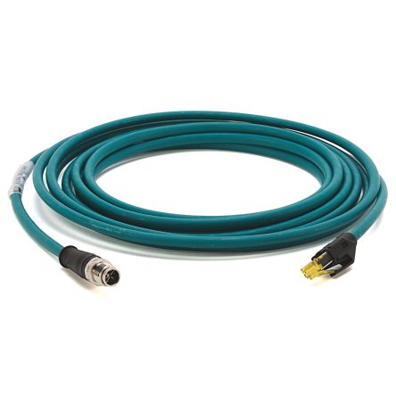 Allen Bradley Cat6 Ethernet Cable, 5 m, Green, Braid, Foil